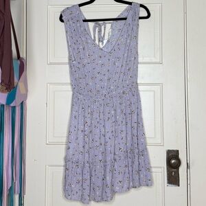 Lilac Floral Sleeveless Dress